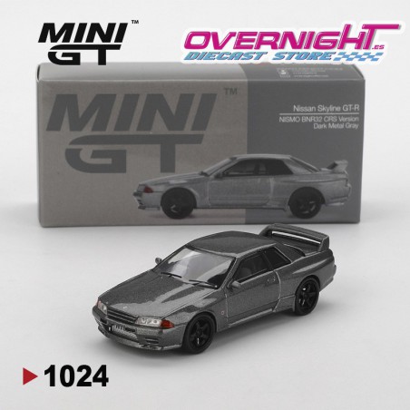 Mini GT Nissan Skyline GT-R Nismo BNR32 CRS Dark Metal Gray 1992 Escala 1/64 MGT01024-R