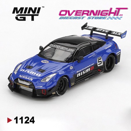 Mini GT Nissan GTR R35 Lb-Silhouette Works GT Blue 2025 Escala 1/64 MGT01124-L