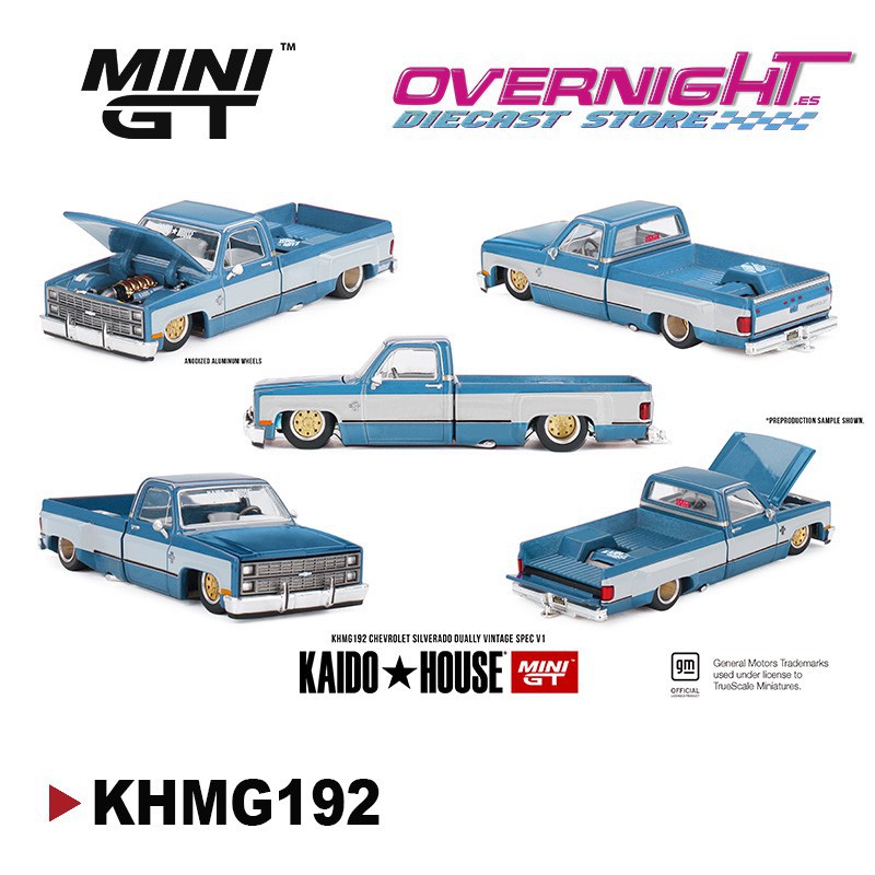 Mini GT Kaido House Chevrolet Silverado Dually Vintage Spec V1 Escala 1/64 KHMG192