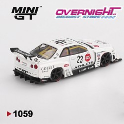 Mini GT 2024 Nissan GTR (R34) Super Silhouette Athlete-Collet Blanco Escala 1/64 MGT01059R