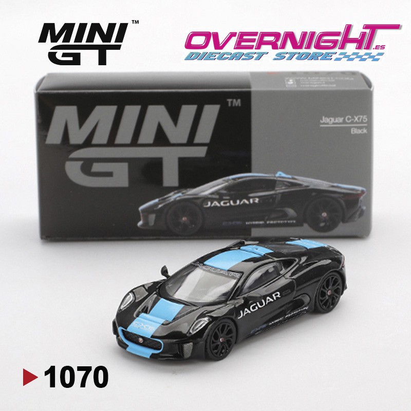 Mini GT Jaguar C-X75 BLACK JAGUAR CX75 2010 Escala 1/64 MGT01070L