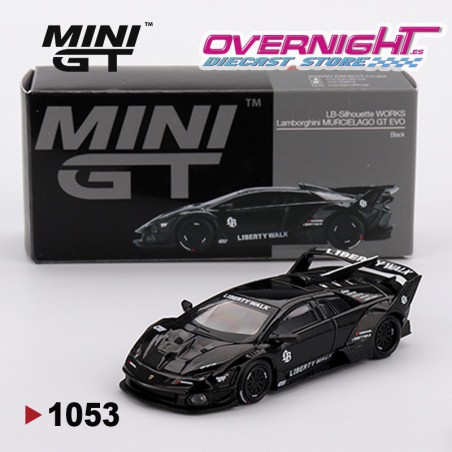 Mini GT Lamborghini LB-Silhouette WORKS MURCIELAGO GT Evo Black Escala 1/64 MGT01053L