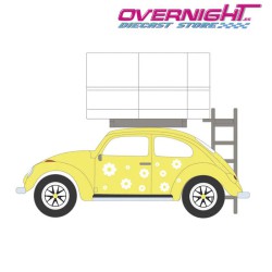 Greenlight Classic Volkswagen Beetle - Flower Power – con tienda de techo - Escala 1/64 gl38080A