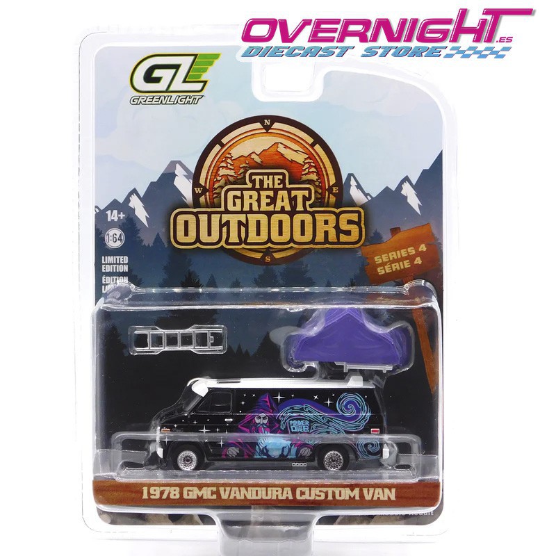 Greenlight Gmc Vandura Custom Van Wizard con tienda de techo - Escala 1/64 gl38080C
