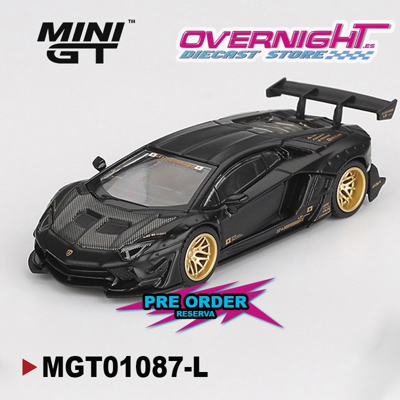 - PREORDER - Mini GT Lamborghini Aventador Lbworks Limited Edition Matte Black 2025 Escala 1/64 MGT01087-L