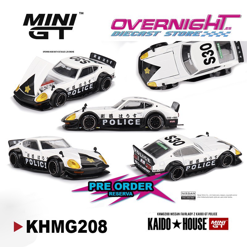 - PREORDER - Mini GT Kaido House Nissan Fairlady Z Kaido Gt Police 1978 Escala 1/64 KHMG208