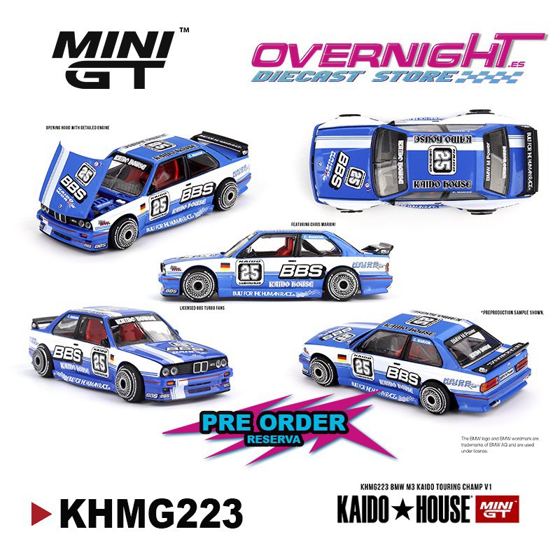 Mini GT Kaido House Bmw M3 (E30) Kaido Touring Champ V1 1989 Escala 1/64 KHMG223