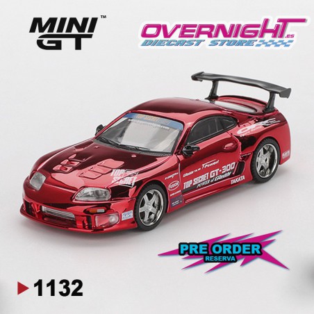 - PREORDER - Mini GT Toyota Supra (A80) Top Secret Gt-300 Red Chrome 2014 Escala 1/64 MGT01132-L