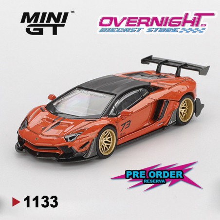 - PREORDER - Mini GT Lamborghini Aventador Lb-Works Limited Edition Orange Mdx 2025 Escala 1/64 MGT01133-R