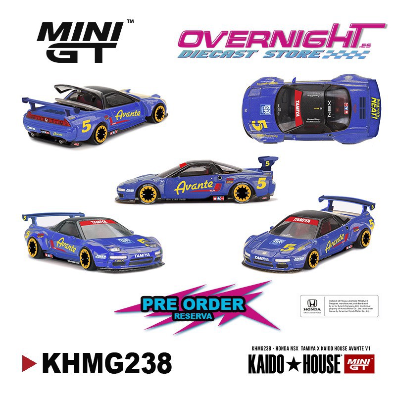 - PREORDER - Mini GT Kaido House Honda Nsx Tamiya X Kaido House Avante V1 1990 Escala 1/64 KHMG238