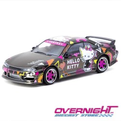Tarmac Works Vertex Nissan Silvia (S14) Hello Kitty Negro Cromado Escala 1/64 TC-T64G-018-HK