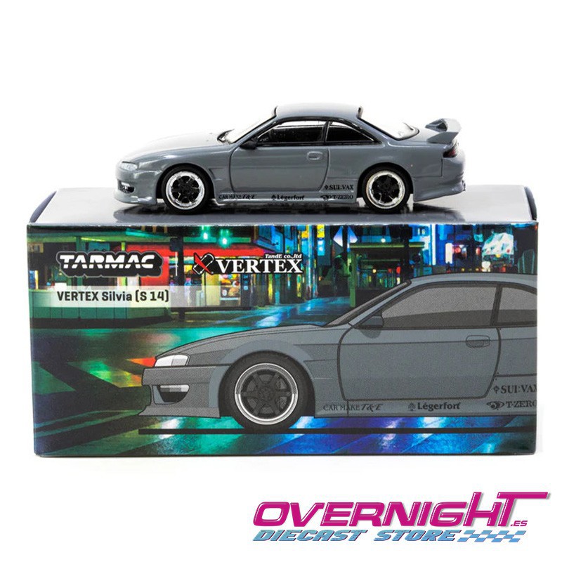 Tarmac Works Vertex Nissan Silvia S14 gris Escala 1/64 TC-T64G-018-GY