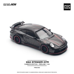 Pop Race Porsche 992 Stinger Gtr Carbon Edition Redline Antracita Escala 1/64 PR640192