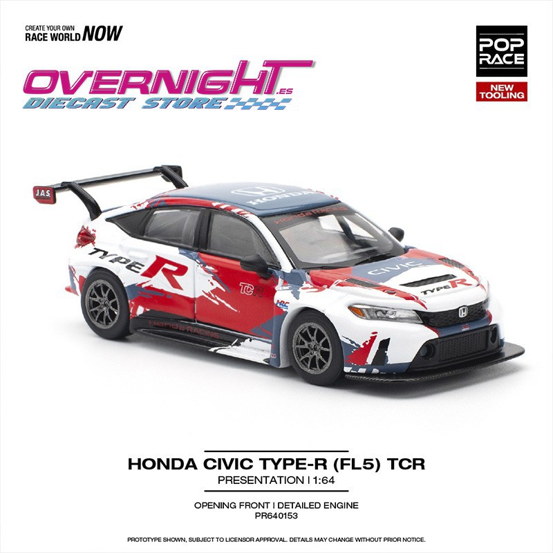Pop Race Honda Civic Type-R (FL5) Tcr Presentation Escala 1/64 PR640153