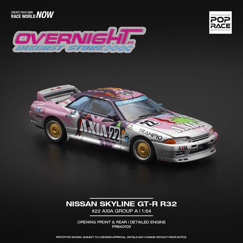Pop Race Nissan Skyline Gt-R R32 n22 Axia Group A Escala 1/64 PR640103