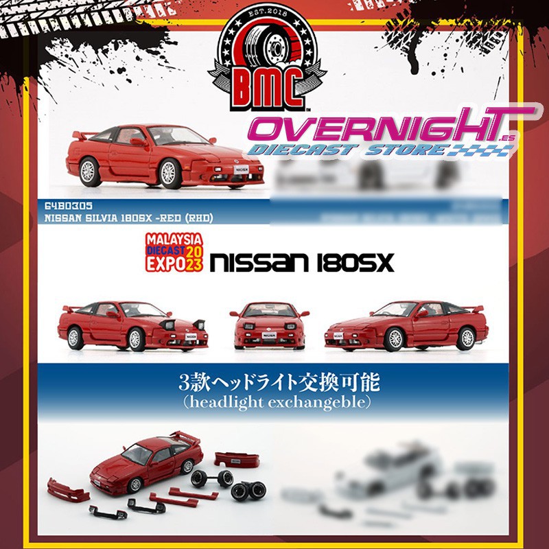 BM Creations Nissan Silvia 180SX Rojo Escala 1/64 BM64B0306