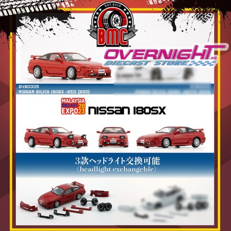 BM Creations Nissan Silvia 180SX Rojo Escala 1/64 BM64B0306