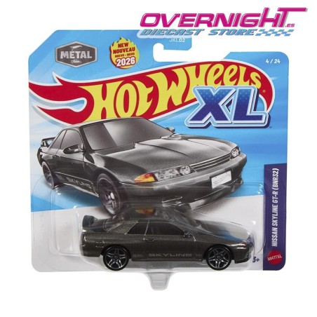 Hot Wheels XL 1990 Nissan Skyline GT-R (BNR32) 2026 - Escala 1/43 JKL03