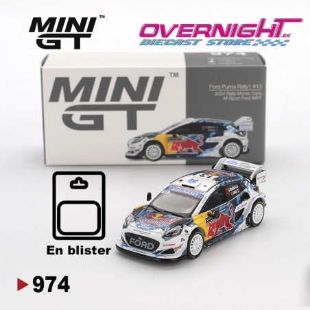 Mini GT Ford Puma Rally1 n13 M-Sport Ford Wrt Rally Monte Carlo 2024 en blister Escala 1/64 MGT00974BL