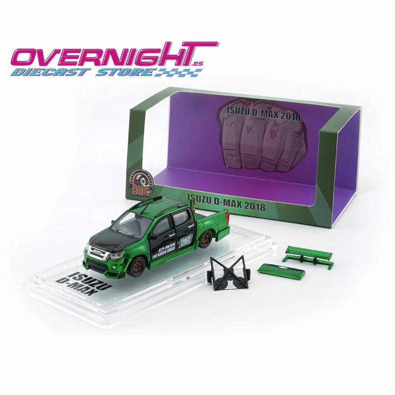 BM Creations Isuzu D-Max Low Rider - Malaysia Exclusive – Tmcs2025 verde - Escala 1/64 BM64B0466Rhd