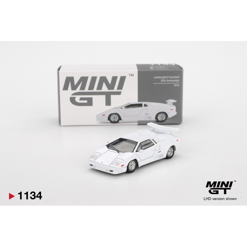 Mini GT Lamborghini Countach 25th Anniversary White 1989 MGT01134-L