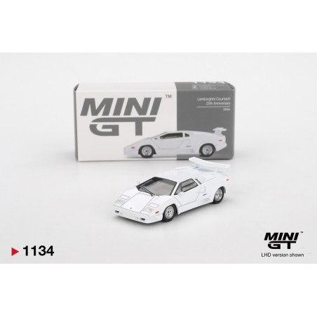 Mini GT Lamborghini Countach 25th Anniversary White 1989 MGT01134-L