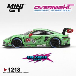 - PREORDER - Mini GT Porsche 911 (992) GT3 R n77 Ao Racing Sebring 12h Class Winner con Brackets Rexy Escala 1/64 MGT01218L