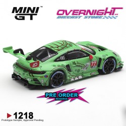 - PREORDER - Mini GT Porsche 911 (992) GT3 R n77 Ao Racing Sebring 12h Class Winner Rexy Escala 1/64 MGT01218BL