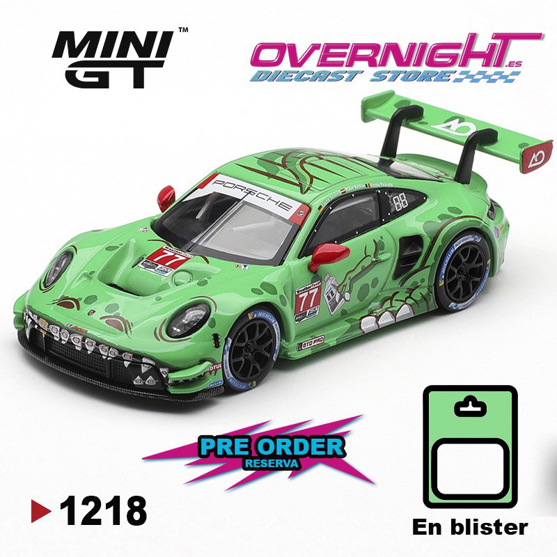 - PREORDER - Mini GT Porsche 911 (992) GT3 R n77 Ao Racing Sebring 12h Class Winner Rexy Escala 1/64 MGT01218BL