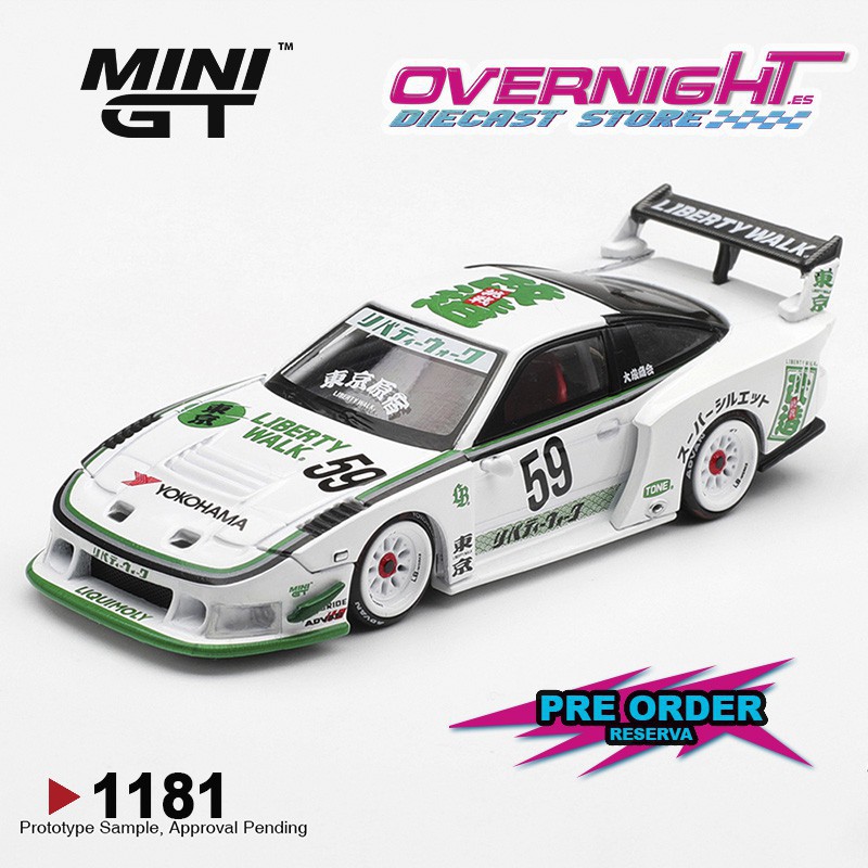 - PREORDER - Mini GT Nissan 180sx Lb-Super Silhouette White 2026 Escala 1/64 MGT01181-R