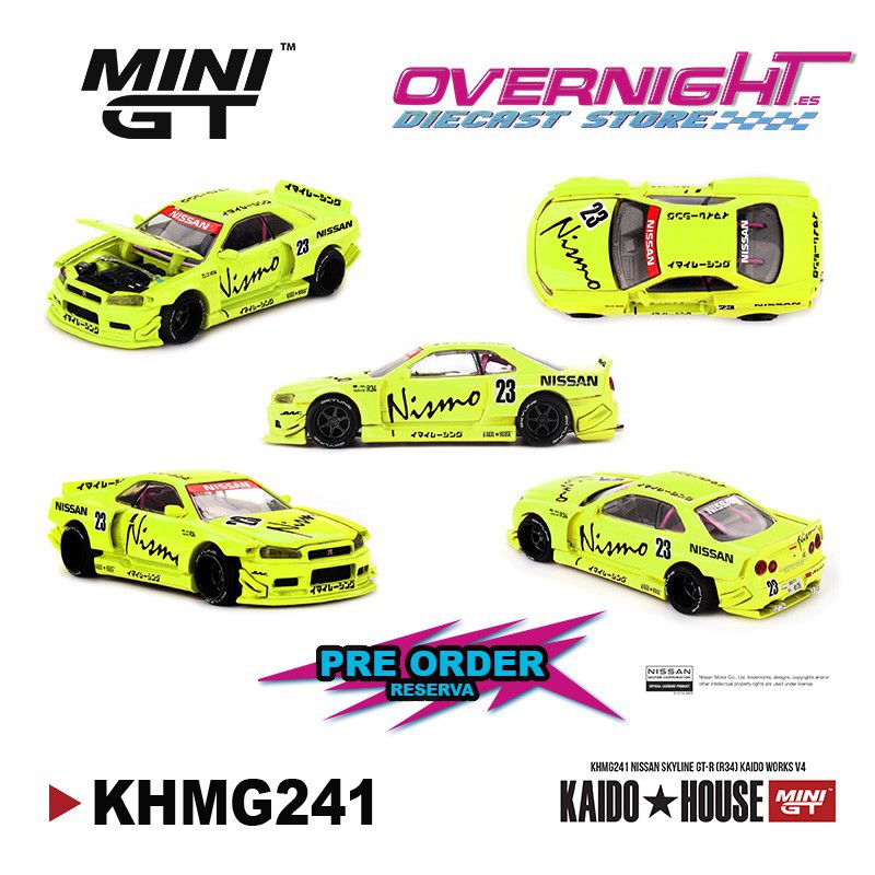 - PREORDER - Mini GT Kaido House Nissan Skyline Gtr (R34) Kaido Works V4 1999 Escala 1/64 KHMG241
