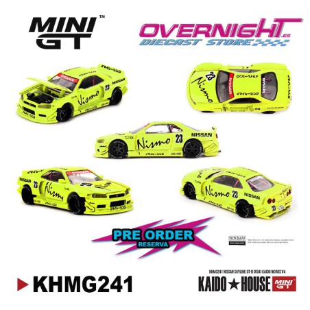 - PREORDER - Mini GT Kaido House Nissan Skyline Gtr (R34) Kaido Works V4 1999 Escala 1/64 KHMG241