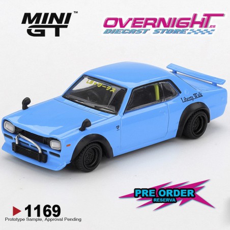 - PREORDER - Mini GT Nissan Hakosuka Baby Blue Nissan Lb★Works Hakosuka 2015 Escala 1/64 MGT01169-R