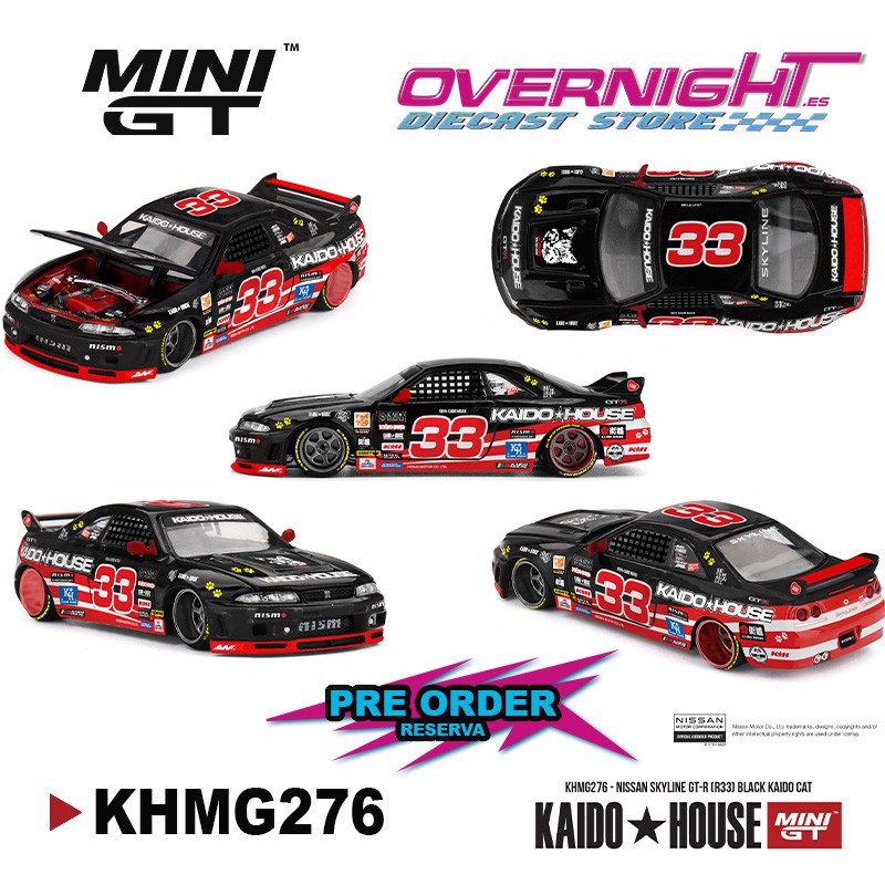 - PREORDER - Mini GT NISSAN SKYLINE GTR (R33) BLACK KAIDO CAT 1995 KHMG276