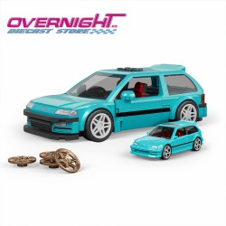 Hot Wheels Mattel Brick Shop Custom 90 Honda Civic EF Set de construcción Speed Series - Escala 1/32 aproximada JHF62