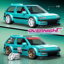 Hot Wheels Mattel Brick Shop Custom 90 Honda Civic EF Set de construcción Speed Series - Escala 1/32 aproximada JHF62