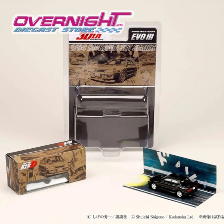 Hobby Japan Mitsubisi Lancer Evolution III - Initial D – negro -Escala 1/64 HJDMD004