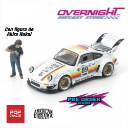 - PREORDER - Pop Race RWB 930 APPLE con figura de Akira Nakai Escala 1/64 PR640254