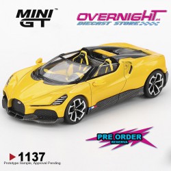 - PREORDER - Mini GT Bugatti W16 Mistral Yellow 2023 Escala 1/64 MGT01137-L