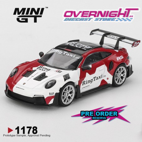 - PREORDER - Mini GT Porsche 911 (992) Gt3 Rs Weissach Ring Taxi 2025 Escala 1/64 MGT01178-L