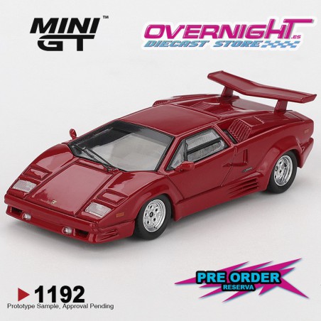 - PREORDER - Mini GT Lamborghini Countach 25th Anniversary Red 1988 Escala 1/64 MGT01192-L