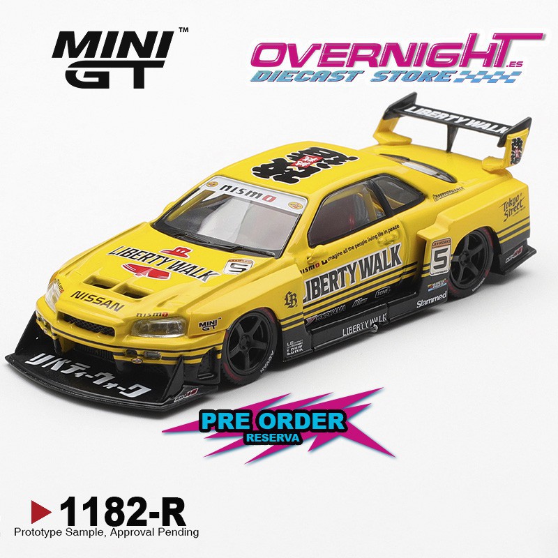 - PREORDER - NISSAN GTR (R34) SKYLINE SUPER SILHOUETTE SPORT YELLOW 2025 MGT01182-R