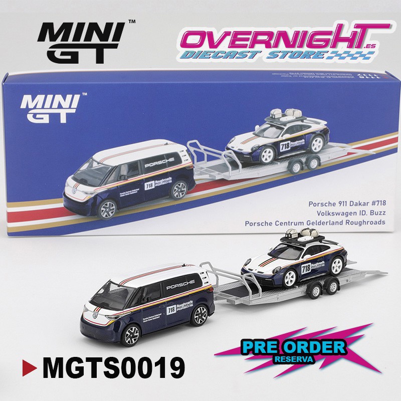 - PREORDER - Mini GT Set Porsche 911 Dakar N718 + Volkswagen Id. Buzz Porsche Centrum Roughroads 2025 Escala 1/64 MGTS0019