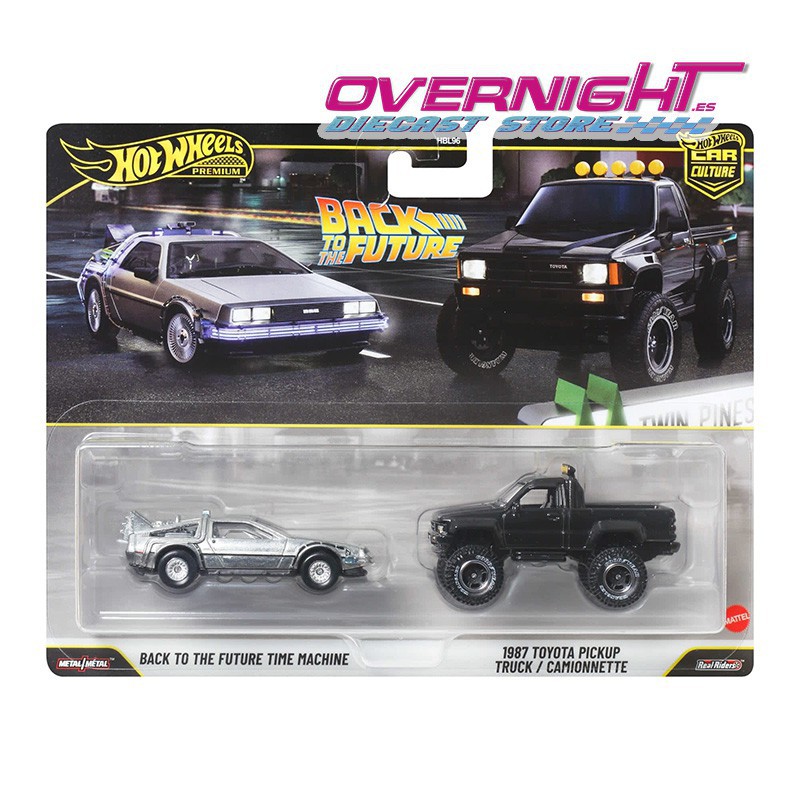 Hot Wheels Premium pack 2 Back To The Future Time Machine y Toyota Pickup Truck JHW48