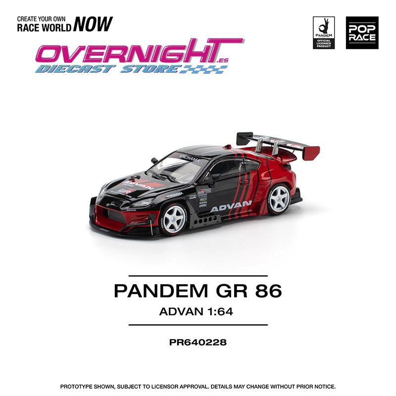 Pop Race Pandem GR86 Advan - Escala 1/64 PR640228