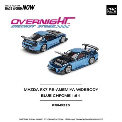Pop Race Mazda Rx-7 (Fd3s) Re-Amemiya Widebody - Azul cromado - Escala 1/64 PR640223