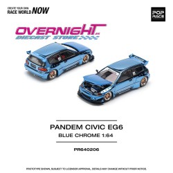 Pop Race Pandem Civic EG6 azul cromado - Escala 1/64 PR640206