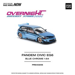 Pop Race Pandem Civic EG6 azul cromado - Escala 1/64 PR640206