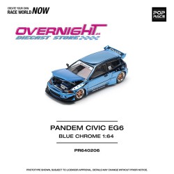 Pop Race Pandem Civic EG6 azul cromado - Escala 1/64 PR640206