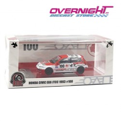 BM Creations Honda Civic EG6 n100 Idemitsu JTCC 1993 - Blanco y rojo - Escala 1/64 BM64B0479